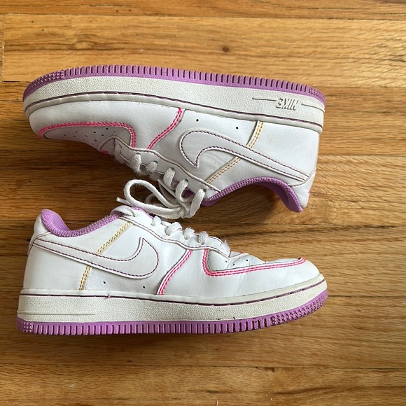 Nike Other - Nike Air Force 1 Contrast Stitch DC9672-110 Fuchsia Glow Purple Pink White Sz 1Y